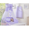 Himmel aus Chiffon für Babybett - Hängende Herzen lila