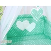 Himmel aus Chiffon für Babybett - Hängende Herzen Minz-Punktemuster