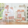 Himmel aus Chiffon für Babybett - Hängende Herzen orange gestreift