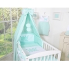 Betthimmel für Babybett Baumwolle - Little Prince/Princess minze