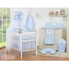 Himmel für Babybett aus Chiffon - Hängende Herzen blau kariert