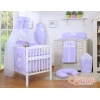 Himmel für Babybett Chiffon - Hängende Herzen Lila-Punkmuster