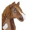 Hobby Horse mit brauner Mähne mit Weiße Schecke