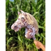 Hobby Horse Steckenpferd brauner Leopard mit beiger Mähne A3