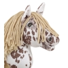 Hobby Horse Steckenpferd brauner Leopard Pferd mit beiger Mähne A4