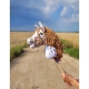 Hobby Horse Steckenpferd brauner Leopard Pferd mit brauner Mähne A4