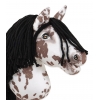 Hobby Horse Steckenpferd brauner Leopard Pferd mit schwarzer Mähne A4