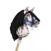 Hobby Horse Steckenpferd brauner Leopard Pferd mit schwarzer Mähne A4