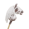 Hobby Horse Steckenpferd brauner Leopard Pferd mit weißen Mähne A4