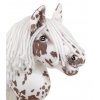 Hobby Horse Steckenpferd brauner Leopard Pferd mit weißen Mähne A4