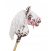 Hobby Horse Steckenpferd brauner Leopard Pferd mit weißen Mähne A4