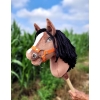 Hobby Horse Steckenpferd Pferd am Stiel Premium - Braunes Pferd A4