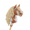 Hobby Horse Steckenpferd Pferd Tobiano mit beiger Mähne A4
