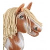 Hobby Horse Steckenpferd Pferd Tobiano mit beiger Mähne A4