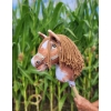 Hobby Horse Steckenpferd Tobiano mit brauner Mähne A4