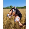 Hobby Horse Steckenpferd Tobiano mit schwarzer Mähne