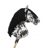 Hobby Horse Steckenpferd Weiß Leopard mit schwarzer Mähne A3