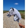 Hobby Horse Steckenpferd Weiß Leopard mit weißen Mähne A3