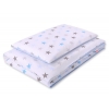 Juniorbett Bettwäsche Set 2-tlg 140x200 Junior -  Sternen grau -blau