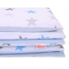 Juniorbett Bettwäsche Set 2-tlg 140x200 Junior -  Sternen grau -blau