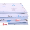 Juniorbett Bettwäsche Set 2-tlg 140x200 Junior -  Sternen grau -blau
