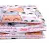 Juniorbett Bettwäsche Set 2-tlg 140x200 Junior - rosa-grau Katzen