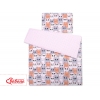 Juniorbett Bettwäsche Set 2-tlg 140x200 Junior - rosa-grau Katzen