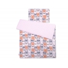 Juniorbett Bettwäsche Set 2-tlg 140x200 Junior - rosa-grau Katzen