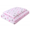 Juniorbett Bettwäsche Set 2-tlg 140x200 Junior - Sternen rosa - grau /rosa