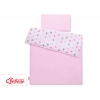 Juniorbett Bettwäsche Set 2-tlg 140x200 Junior - Sternen rosa - grau /rosa