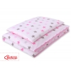 Juniorbett Bettwäsche Set 2-tlg 140x200 Junior - Sternen rosa - grau /rosa
