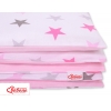 Juniorbett Bettwäsche Set 2-tlg 140x200 Junior - Sternen rosa - grau /rosa