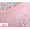 Kinder Bällebad mit Rüschen mit Bällen 200st - rosa