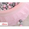 Kinder Bällebad mit Rüschen mit Bällen 200st - rosa