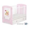 Rosa Babybett 120x60cm Bär mit Schleife rosa mit Schublade MAXI