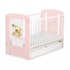 Kinderbett 120x60cm Bär mit Schleife  pink mit Schublade STANDARD