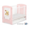 Kinderbett 120x60cm Bär mit Schleife  pink mit Schublade STANDARD