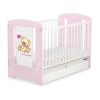 Kinderbett 120x60cm Bär mit Schleife rosa mit Schublade STANDARD