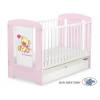 Kinderbett 120x60cm Bär mit Schleife rosa mit Schublade STANDARD