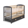 Kinderbett 120x60cm Leonardo anthrazit - naturholz mit Kinderbettschublade MAXI