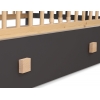 Kinderbett 120x60cm Leonardo anthrazit - naturholz mit Kinderbettschublade MAXI