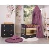 Kinderbett 120x60cm Leonardo anthrazit - naturholz mit Kinderbettschublade MAXI