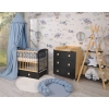Kinderbett 120x60cm Leonardo anthrazit - naturholz mit Kinderbettschublade MAXI
