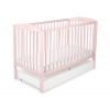 Kinderbett 120x60cm mit Krone nr 5006-01 - puderrosa mit Schublade STANDARD