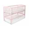 Kinderbett 120x60cm mit Krone nr 5006-01 - puderrosa mit Schublade STANDARD