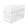 Kinderbett 120x60cm mit Sternen nr 5002-07-07 - weiß mit Schublade MAXI