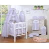 Kinderbett Bettwäsche Set 7-tlg mit Himmel für Babybett - Hängende Herzen rosa Blümchen