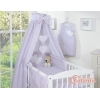 Kinderbett Bettwäsche Set 7-tlg mit Himmel für Babybett - Hängende Herzen rosa Blümchen