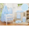 Baby Bettwäsche 100x135 cm Set 7-tlg mit Himmel - Hängende Herzen blau gestreift