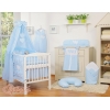 Baby Bettwäsche 100x135 cm Set 7-tlg mit Himmel - Hängende Herzen blau gestreift